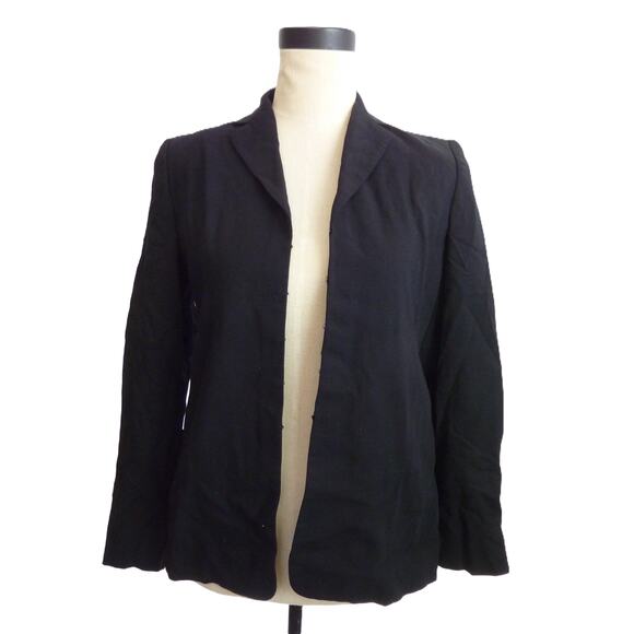 Banana Republic Wool Jacket Hook Eye Closures Black Size 2 - Picture 1 of 6